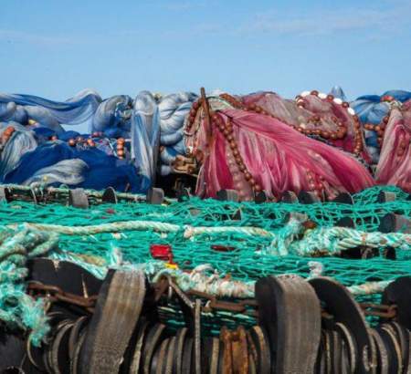 Filets de pêche sur le port
